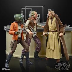 Revive el momento más tenso de la Cantina de Mos Eisley con el Set The Power of the Force Cantina Showdown de Star Wars Black Series: tres figuras de 15?cm (Obi-Wan Kenobi™, Dr. Evazan™ y Ponda Baba™)