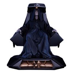 Oscuridad imperial con presencia de museo. La estatua Emperor Palpatine 1:3 de Premium Collectibles Studio recrea al líder del Imperio sentado en su trono de la Estrella de la Muerte 
