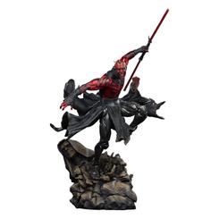 Un aura oscura envuelve cualquier espacio con esta imponente estatua Premium Format Mythos de Darth Maul, que con sus 64,5 cm de altura, 42 cm de ancho y 70 cm de profundidad cobra vida en polystone 