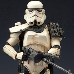 Figura Sandtrooper Sergeant de la serie ArtFX+, original de Star Wars creada por Kotobukiya realizada en vinilo con aproximadamente 18 cm.