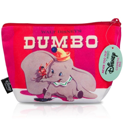 Preciosa y practica bolsa de cosméticos de Dumbo. Esta bolsa de maquillaje es ideal para todos los elementos esenciales de maquillaje diarios. Tiene unas dimensiones aproximadas de 22 cm x 15 cm.,