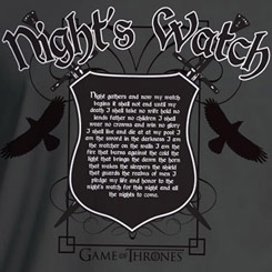 Camiseta Oficial del Juramento de La Guardia de la Noche (Night Watch) de la serie Juego de Tronos.
