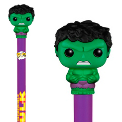 Divertido Bolígrafo Funko Pop de Hulk basado en el comic de Marvel, este precioso bolígrafo tiene una miniatura de tu personaje favorito en la parte superior de un tamaño aproximado de 2 cm. 