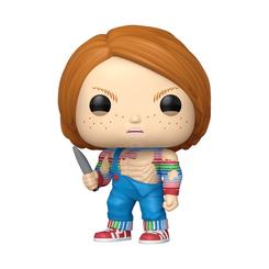 Maldad con six-pack y sentido del humor negro: la Funko POP! Buff Chucky (TV – Chucky) luce el peto azul desgastado, el jersey de rayas clásico y una pose desafiante que deja a la vista los abdominales 