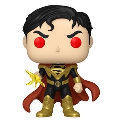Poder desatado y estética imponente en formato de vitrina: la Figura POP DC Comics – Superman Fall of Siniestro de Funko presenta al Hombre de Acero con traje negro y apliques dorados