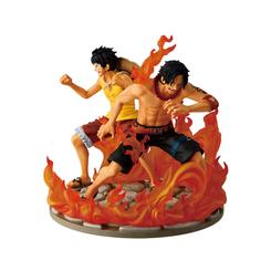 Hermandad en llamas lista para la vitrina: Ichibansho Ace & Luffy – Dramatic Memories (Banpresto) reúne a los hermanos en una composición dinámica rodeada de llamas translúcidas sobre base de adoquines