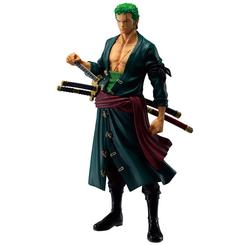 Acero y temple listos para la acción: Ichibansho Roronoa Zoro – Beyond The Trials (Banpresto) impone con su gesto decidido, trío de katanas al cinto y el kimono verde abierto que deja ver el haramaki y la mítica cicatriz
