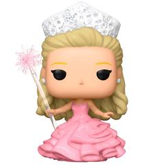 Brillo de Oz con estilo burbujeante: la Funko POP! Glinda in Bubble Gown (Wicked) luce su vestido rosa con volantes, corona y varita, lista para aterrizar en tu estantería con encanto de musical. 