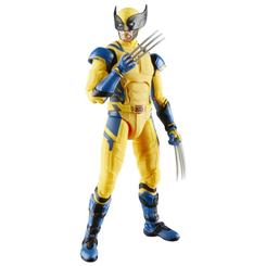 Garra clásica con traje amarillo y azul, lista para mandar en la estantería. La Figura Wolverine — Deadpool & Wolverine (Marvel Legends Series) trae a Lobezno de 15 cm con esculpido nítido y textura de traje cinematográfica