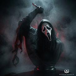 Una máscara blanca emerge del negro absoluto con la misma amenaza silenciosa que convirtió a Ghost Face en icono del slasher moderno. Este busto Ghost Face escala real de Scream traslada esa presencia inquietante a una pieza de colección 