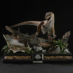 Rugido icónico en tu vitrina con la Jurassic Park II Estatua Legacy Museum Collection 1/6 Velociraptor Bonus Version, una pieza de poliresina acabada y pintada a mano que captura la ferocidad del depredador 