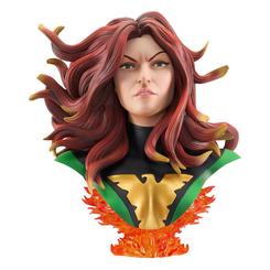 ¡El poder del Fénix arde con intensidad en esta impresionante pieza de colección! Jean Grey desata toda la fuerza del Phoenix Force en este busto a escala 1/2, parte de la prestigiosa colección Legends in 3D de Diamond Select Toys.