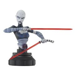 La implacable asesina Sith, Asajj Ventress, regresa en este busto de colección a escala 1:7, inspirado en su aparición en Star Wars: The Clone Wars. Esta figura de 14 cm captura a Ventress 