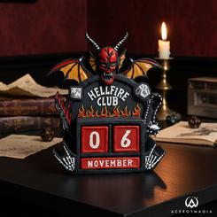 Fandom de campaña todos los días: el Calendario perpetuo Hellfire Club – Stranger Things convierte tu mesa en la sede de Hawkins con un diseño lleno de detalles (demonio alado, llamas y dados de rol) 