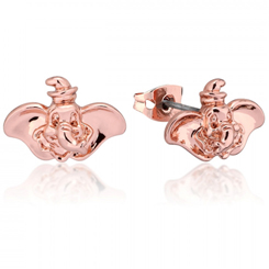 Pendientes de Dumbo basado en el clásico Dumbo de Disney.  Estos preciosos pendientes están realizados en titanio con un plateado de Oro Rosa 14k con un acabado de alto brillo, 