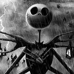 Espectacular cuadro de Jack Skellington basado en la película Pesadilla Antes de Navidad de Tim Burton. Disfruta en tu lugar preferido de tu casa o de tu oficina con este cuadro con paspartú.