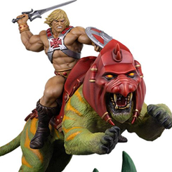 "¡Por el poder de Grayskull! ¡YO TENGO EL PODER!" ¿Estás listo para que se revelen fabulosos poderes secretos? Sideshow y Tweeterhead presentan He-Man y Battle Cat Classic Deluxe Maquette