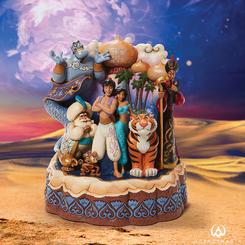 Déjate llevar por la magia del clásico de Aladdin de Walt Disney con esta encantadora figura tallada con el corazón. Con aproximadamente 20 cm de altura, esta figura combina a la perfección la magia de Disney con el distintivo arte Heartwood Creek 