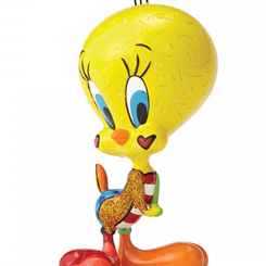 Figurilla de Piolín el canario amarillo, al que casi oímos decir "Me pareció ver un lindo gatitot'". Cada figurita de Looney Tunes by Britto, decorada en estilo pop art por el artista