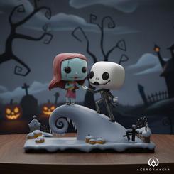 Puro cine en tu estantería: el Funko Pop! Movie Moments “Under the Moonlight” #458 reúne a Jack Skellington y Sally sobre la colina en una escena icónica de Pesadilla Antes de Navidad, con la espiral, calabazas 