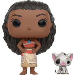 Valor, océano y amistad se dan la mano en esta figura oficial Funko POP de Vaiana (Moana) con Pua, una pieza de vinilo de 9 cm que captura la determinación de la heroína polinesia y la ternura de su inseparable cerdito.