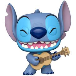 Una ola de encanto tropical irrumpe en tu colección con esta exclusiva figura Pop! de Stitch sujetando su ukulele, que alcanza los 25 cm de altura para transformar cualquier estantería en un escenario isleño.
