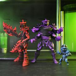 Adéntrate en el emocionante mundo de las Tortugas Ninja con el set de figuras Shredder Clones, basado en los cómics Mirage Comics. Estas figuras articuladas de aproximadamente 18 cm de altura te permitirán recrear las épicas batallas entre las Tortugas