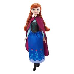 Conoce a la valiente **Anna** de **Frozen**, ahora en forma de una muñeca articulada de 29 cm. Esta figura, inspirada en la intrépida heroína de Disney, luce su icónico conjunto de viaje con todos los detalles