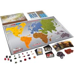 Risk Legacy reinventa la conquista mundial con una mecánica “legacy” que evoluciona partida tras partida, creando una campaña única según las decisiones de 3 a 5 jugadores de más de 13?años.