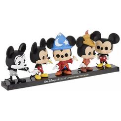 Un homenaje imprescindible al legado de Mickey Mouse se revela en este set exclusivo de cinco figuras POP Archives, cada una de vinilo de 9 cm y presentada en una elegante caja con ventana 