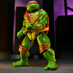 Embárcate en una aventura nostálgica con la figura articulada de Donatello, inspirada en los cómics de Mirage de las Tortugas Ninja. Con una altura aproximada de 18 cm, esta figura meticulosamente diseñada 