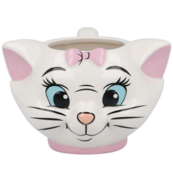 Taza oficial con el motivo en 3D de la cara de Marie basada en el famoso personaje de Los Aristogatos de Walt Disney, la taza está realizada en dolomita con una capacidad de 385 ml, 