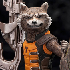 Figura ARTFX+ de Rocket Racoon basada en la película Guardianes de la Galaxia de Marvel.