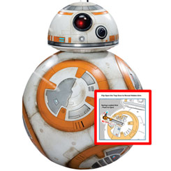 Espectacular figura Deluxe BB-8  de aproximadamente 45 cm., de altura de la línea Giant Size de la firma Jakks Pacific. La figura de BB-8r hará las delicias de los seguidores de la saga de Star Wars creada por George Lucas. 