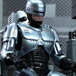 Figura Edición Limitada Movie Masterpiece Diecast con sonido de Robocop con su Silla Mecánica, La figura está basada en la película de 1987 RoboCop.