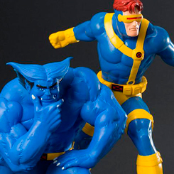 Figura ARTFX+ de Cíclope y Bestia basado en los X-Men de Marvel. Estas figuras ARTFX+ tiene un tamaño aproximado de 14 y 18 cm. 