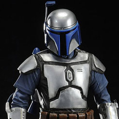 Figura de Jango Fett de la serie ArtFX+, original de “Attack of the Clones Star Wars” creada por Kotobukiya realizada en vinilo con aproximadamente 19 cm.