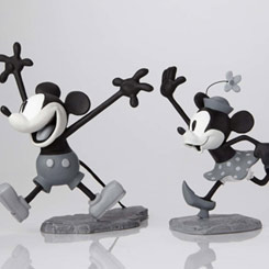 Preciosa figura Edición Limitada en Blanco y Negro de Mickey y Minnie Walt Disney Archives Collection basada en los personajes clásicos de Walt Disney. 