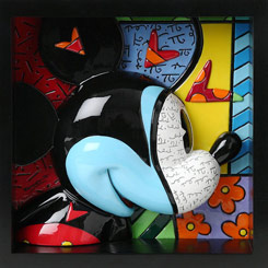 Espectacular Pop Art Block de Mickey Mouse realizado por el pintor y escultor Romero Britto. Este cuadro tiene una dimensión aproximada de 18 x 18 cm.