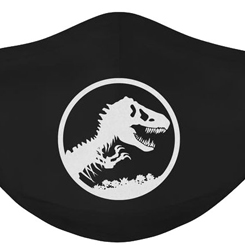 Mascarilla oficial con el logo de Jurassic Park. Mascarilla comunitaria, siguiendo las directrices de cumplimiento de seguridad CWA 17553:2020 que se han desarrollado de acuerdo con la decisión BT 034/2020.