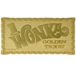 Replica oficial del Ticket dorado basado en la película de Charlie y la fábrica de chocolate. "Ven conmigo y estarás en un mundo de pura imaginación" Al celebrar el 50 aniversario de la película protagonizada por Gene Wilder