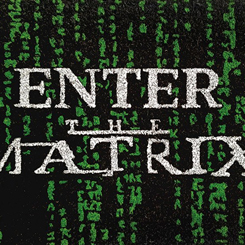 Mítico felpudo Enter The Matrix basada en la saga The Matrix, ideal como felpudo de bienvenida. Medidas aproximadas de 40 cm. x 60 cm.,  realizado en fibra de coco. Producto con Licencia Oficial Matrix 