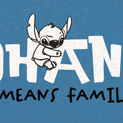 Precioso felpudo Ohana Means Family basado en la película de Lilo y Stitch, ideal como felpudo de bienvenida. Medidas aproximadas de 40 cm. x 60 cm.,  realizado en fibra de coco. 