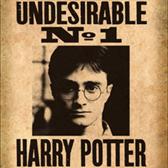 Réplica oficial del Cartel de búsqueda y captura Indeseable Nº1 Harry Potter basado en la Película Harry Potter y las Reliquias de la Muerte.