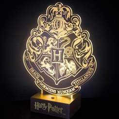 Decora tu rincón favorito con esta lámpara con la forma del escudo de Hogwarts basado en la saga de Harry Potter.