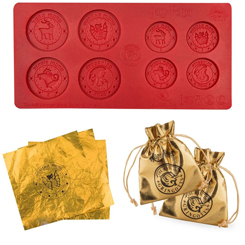 Molde de chocolates Gringotts Back Coin, crea tus propias monedas de chocolate del famoso banco de Gringotts basado en la saga de Harry Potter. Este pack está compuesto por un molde de silicona de 20 x 10 x 0,6 cm.,