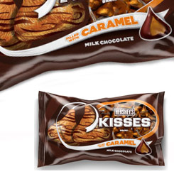 Bolsa de Hershey’s Kisses with Caramel. Pura tentación sobre la tierra de chocolate y caramelo. Comerlo está tipificado como delito en muchos lugares…