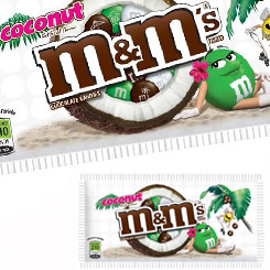 Pack compuesto por dos unidades de M&M's Coconut 42,5 gr. Los mundialmente famosos M&M’s ahora rellenos de coco.