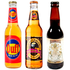 Pack Cervezas de Cine compuesto por una cerveza de Mantequilla del Caldero Chorreante, una cerveza Horrocrux basadas en la saga de Harry Potter y una The Legendary Duff Beer basada en la serie de los Simpsons.