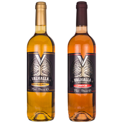 Pack de Hidromiel Doble Miel y Freyja. Este fabuloso pack está compuesto por dos botellas, una botella de 75 cl de Valhalla Doble Miel y una botella de 75cl de Hidromiel Freyja.